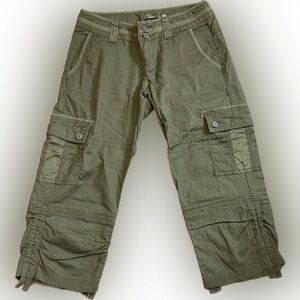 Prana Linen Cargo Cropped Capri Pants